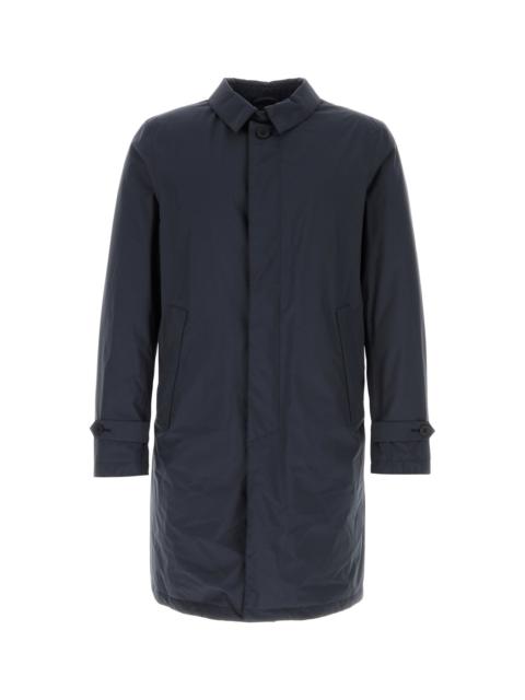 Herno Navy blue nylon trench coat