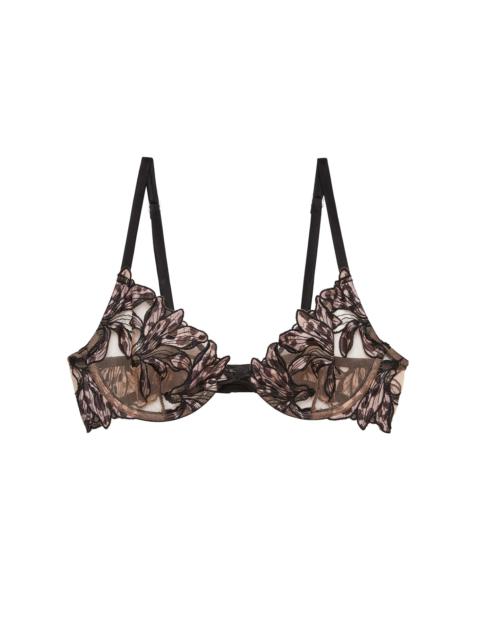 Fleur du Mal Lily Embroidery Plunge Demi Bra
