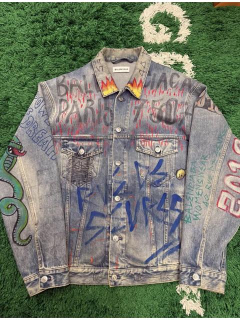 BALENCIAGA Balenciaga Graffiti Denim Jacket