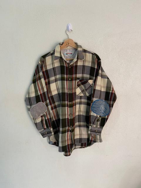 Other Designers Vintage - FLANNEL PATCHWORK BY ALPEN GLOW BUTTON SHIRT