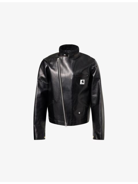 sacai Sacai x Carhartt WIP Asymmetric-Zip Leather Jacket