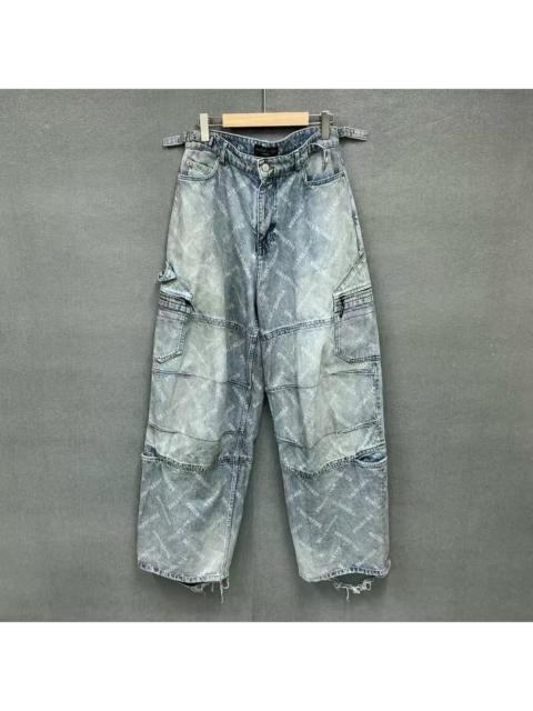 BALENCIAGA Balenciaga all-over bullet screen ripped work pants