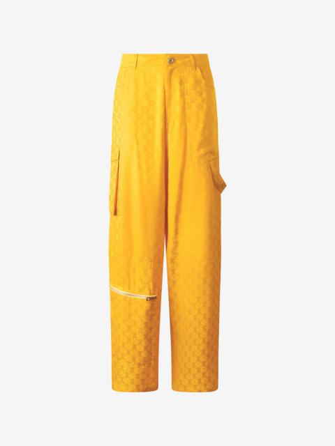 Roberto Cavalli Pants with All-Over Mirror Snake Monogram