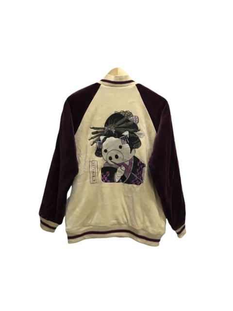 Other Designers Japanese Brand - Vintage Drug Store’s Velvet biglogo bomber Jacket