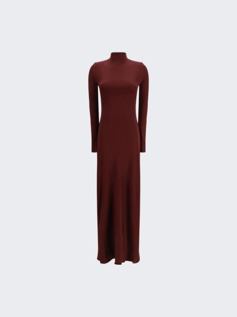 Alaïa Draped Long Sleeves Dress Cognac