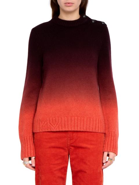 Zadig & Voltaire Zadig & Voltaire Malty Dip Dye Cashmere Crewneck Sweater in Tangerine at Nordstrom
