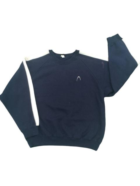 Other Designers Japanese Brand - Vintage Head Mini Logo White Sleeve Raglan Sweatshirt