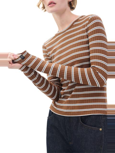 rag & bone rag & bone Luca Rib Stripe Long Sleeve T-Shirt in Toffe Multi at Nordstrom