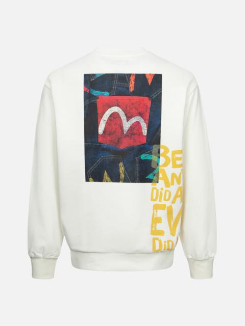 EVISU SEAGULL POCKET AND SLOGAN PRINT RELAX FIT SWEATSHIRT