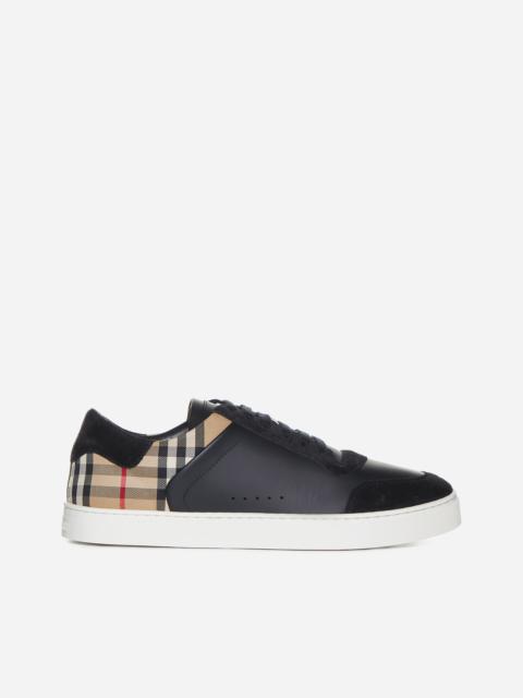 Burberry Stevie check canvas and leather sneakers