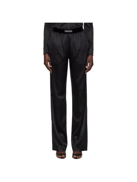 TOM FORD Black Stretch Silk Satin Lounge Pants