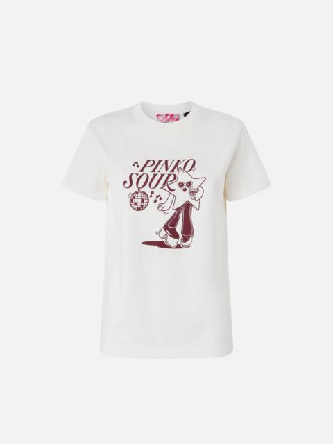 PINKO T-SHIRT WITH PINKO SOUR DISCO STAR PRINT