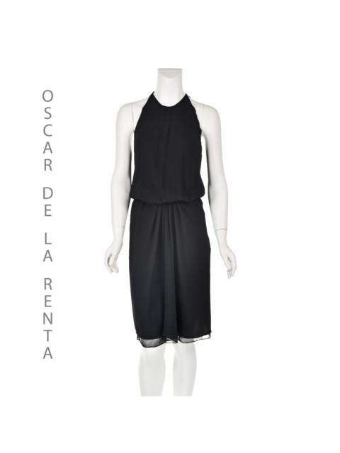 Oscar de la Renta Vintage Silk Chiffon Little Black Dress 