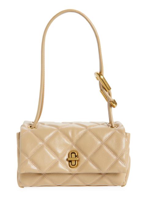 Marc Jacobs Marc Jacobs The Mini Dual Chain Diamond Quilted Leather Shoulder Bag in Camel at Nordstrom