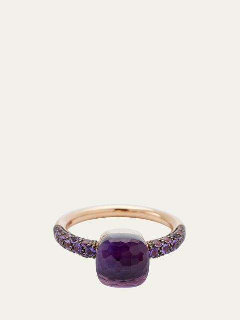 Pomellato Rose Gold Nudo Petite Ring with Amethyst and Jade