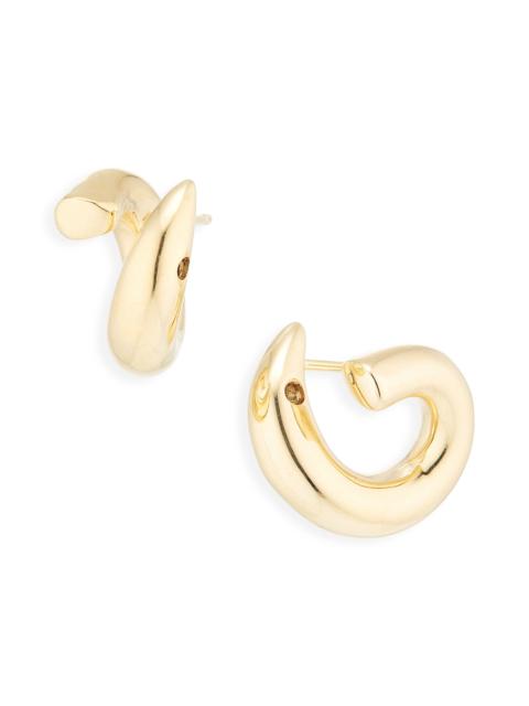 Bottega Veneta Bottega Veneta Mini Sardine Hoop Earrings in 8120 Yellow Gold at Nordstrom
