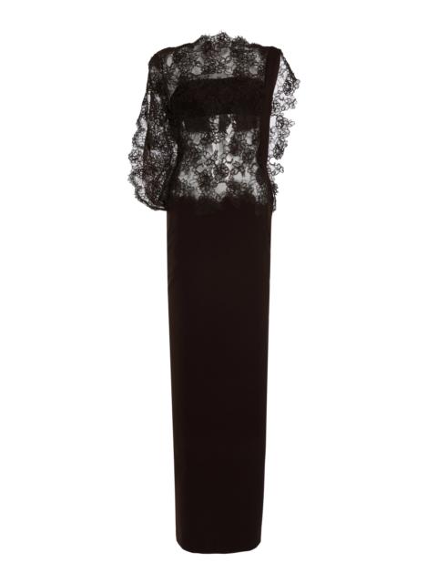 CHRISTOPHER ESBER Mahara Floating Lace Column Dress black