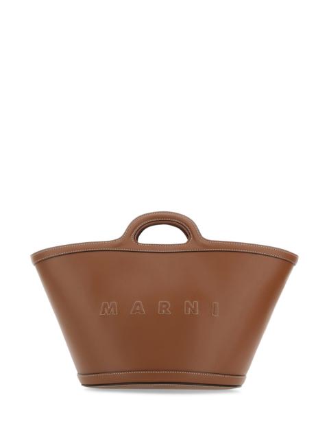 Marni Brown leather small Tropicalia handbag