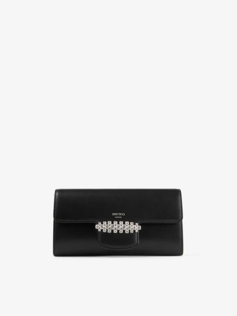 JIMMY CHOO Bing Wallet Chain
Black Leather Mini Shoulder Bag with Crystal Piece