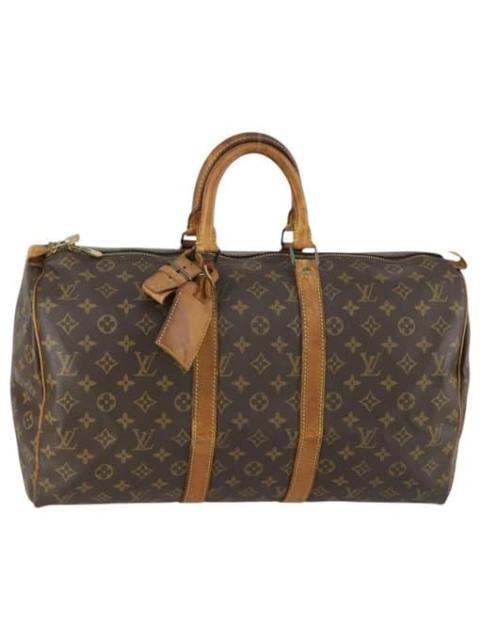 Louis Vuitton Keepall leather travel bag