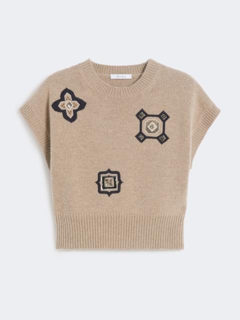 Max Mara Wool and cashmere cropped sweater - SAND