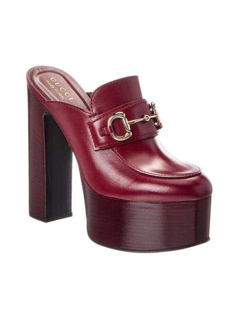 GUCCI Gucci Horsebit Leather Platform Mule
