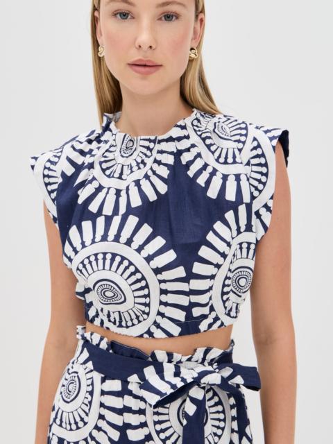 lemlem Muna Ruched Crop Top