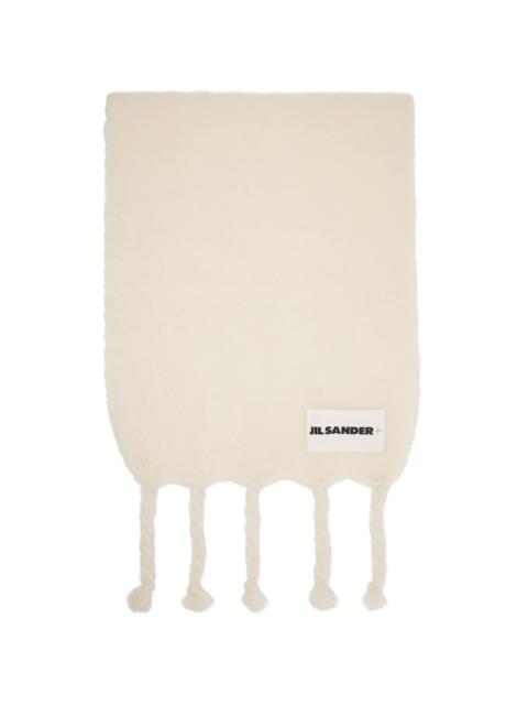 Jil Sander Off-White Wide Wool Blend Scarf