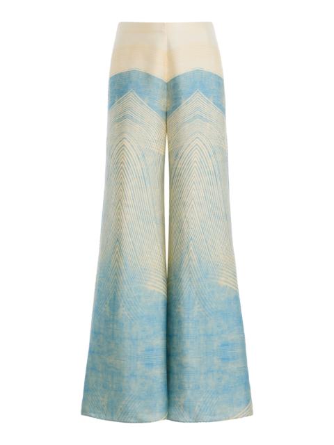 ALEXIS Andres Printed Flared Pants blue