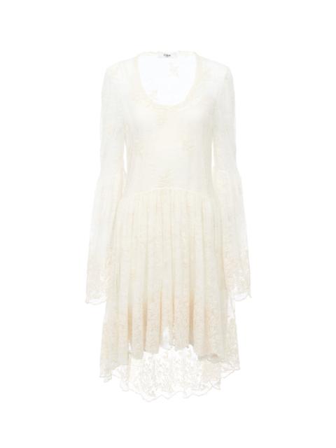 Chloé SCOOP-NECK MINI DRESS IN EMBROIDERED LACE