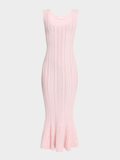 LoveShackFancy Tayleen Stretch Pointelle Midi Dress