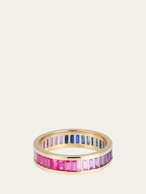 SYDNEY EVAN 14K Gold and Gemstone Channel-Set Baguette Eternity Ring