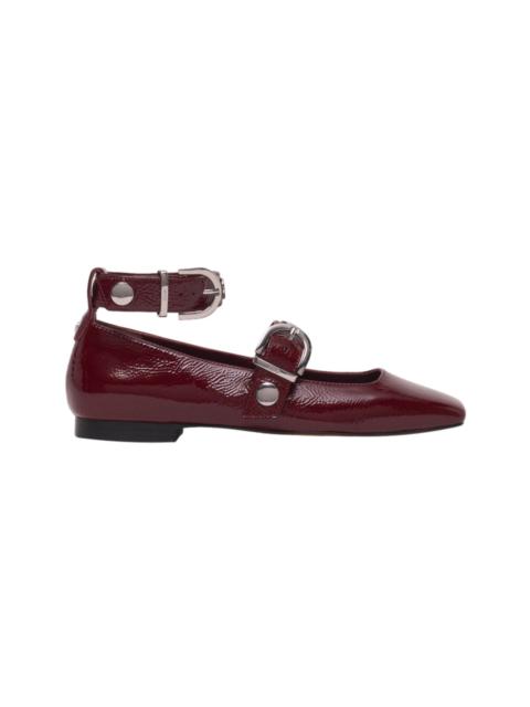 maje maje Studded leather Mary Jane flats in Burgundy at Nordstrom