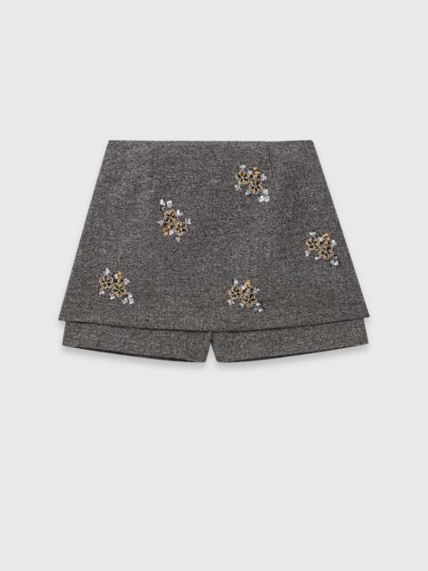 maje Floral embroidered shorts