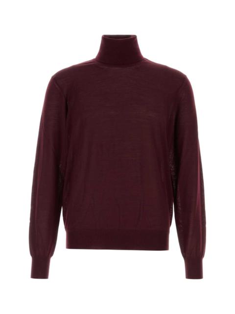 SAINT LAURENT Saint Laurent Men Aubergine Wool Sweater