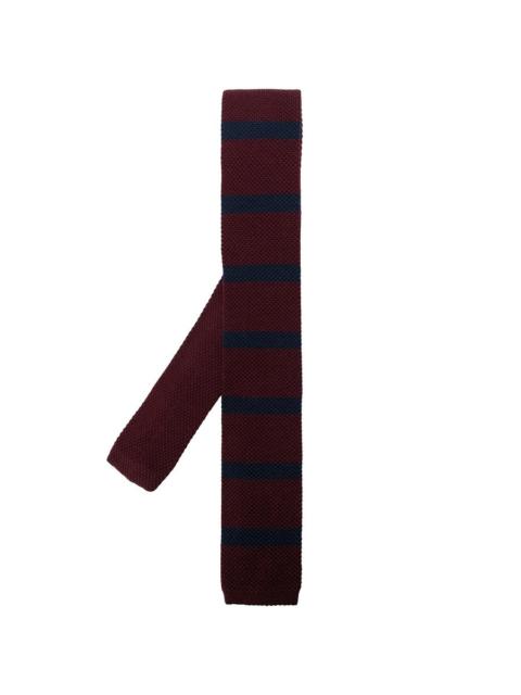 Brunello Cucinelli Brunello Cucinelli Men's Burgundy Striped Knit Tie