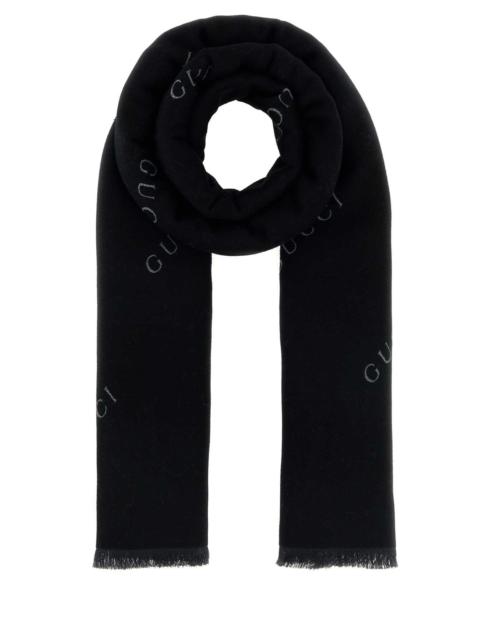 GUCCI Gucci Men Embroidered Wool Blend Scarf