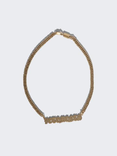 VETEMENTS Gothic Logo Necklace Gold