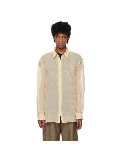 Dries Van Noten Beige Metallic Thread Shirt