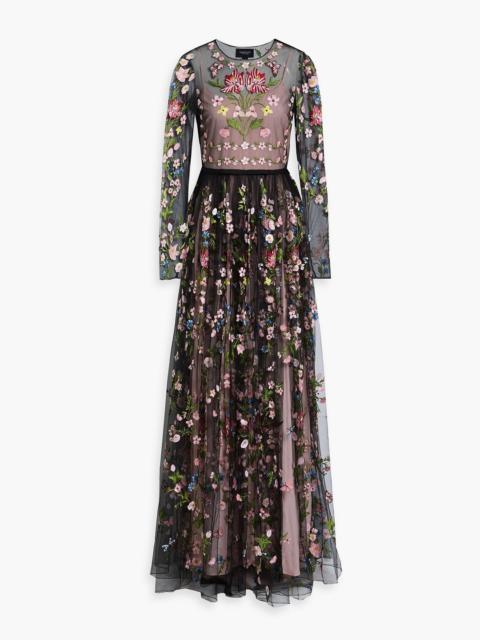 GIAMBATTISTA VALLI Bow-detailed embroidered tulle gown