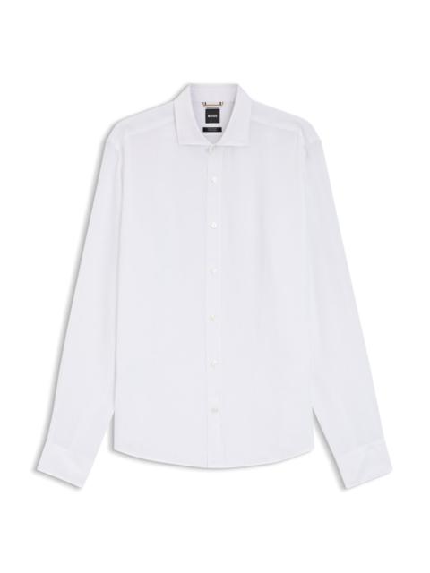 BOSS REGULAR-FIT SHIRT IN WASHED LINEN