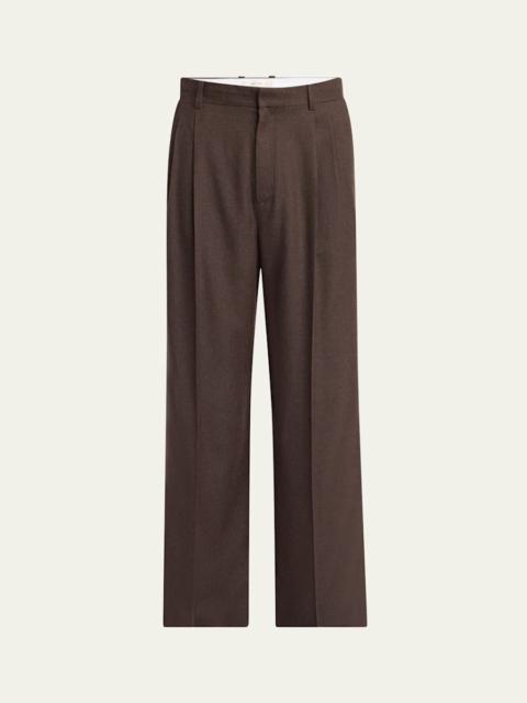 The Row Men's Oberyn Cashmere and Silk Flannel Pleated Trousers