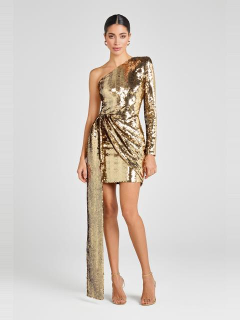 NADINE MERABI CELINA Gold Sequin Dress