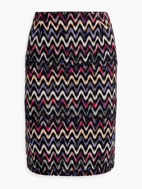 Missoni Crochet-knit wool-blend pencil skirt