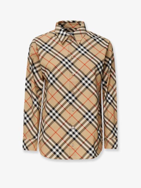 Burberry Burberry Cotton Shirt With Burberry Check Motif