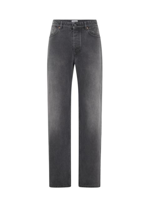 Marine Serre MOON LASER GREY WASH DENIM STRAIGHT JEANS