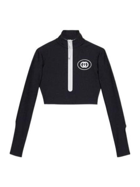 GUCCI (WMNS) Gucci Sparkling Long Sleeve Track Top 'Black' 688615-XJD6D-1070