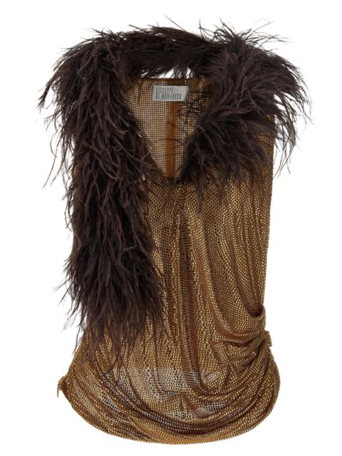 GIUSEPPE DI MORABITO Giuseppe Di Morabito Women Mesh And Feather Top