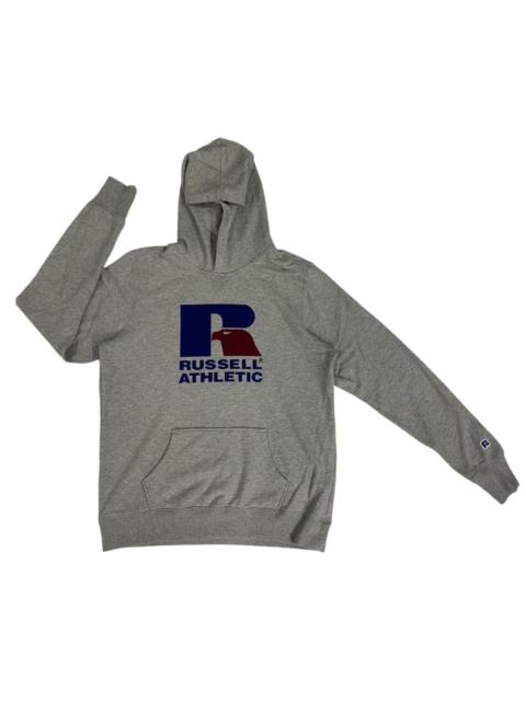Other Designers Russell Athletic - Vintage 90s Russel Athletic Big Logo Velvet Hoodie Pullover