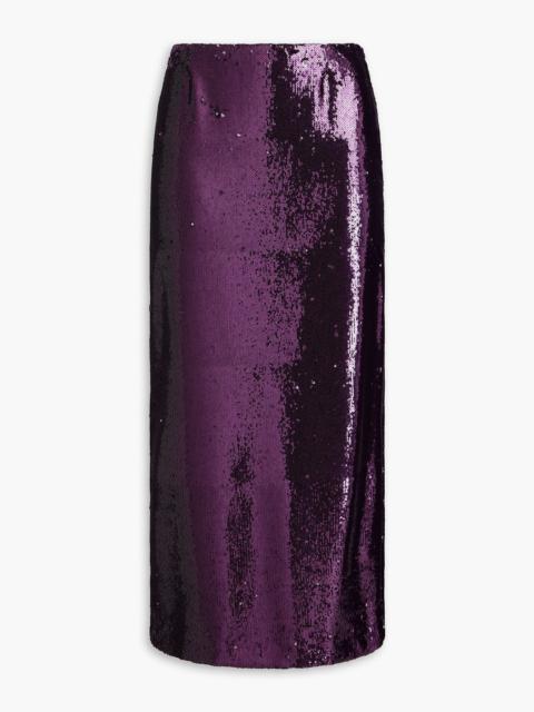 Other Designers Sequined tulle midi skirt